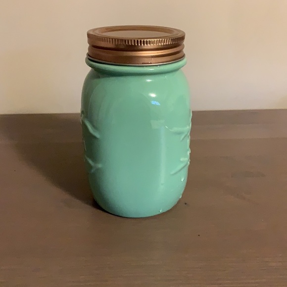 David’s Tea Blue Ceramic Mason Jar Mug with Infuser - Picture 5 of 10